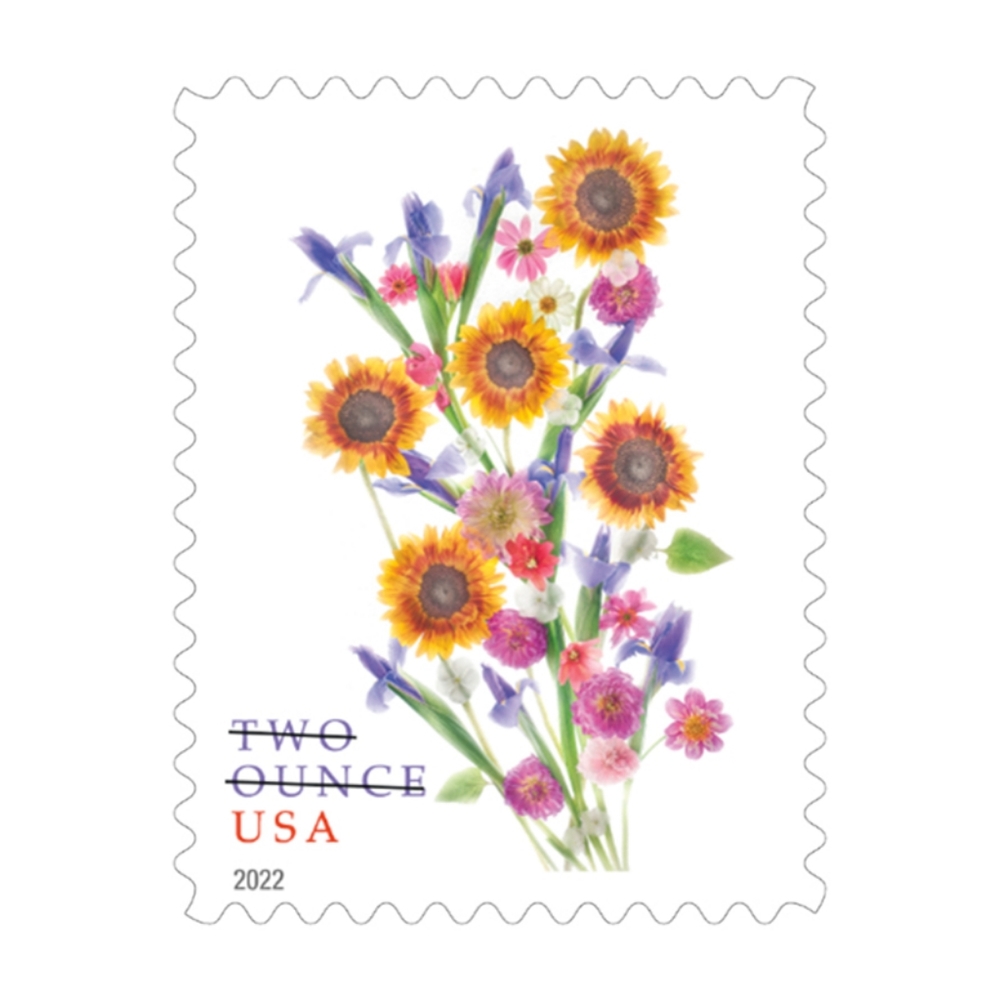 100 Sunflower Bouquet Forever 2 Ounce Postage Stamps USPS Wedding Invitations‎